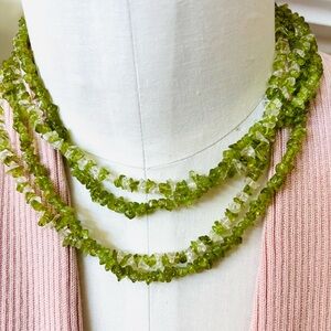 2 Gemstones Chips Peridot necklaces from 1980s Germany